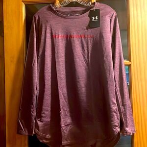 Purple bodybuilding.com by under armor, medium long sleeve shirt